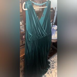 Torrid Teal Velvet Long Sleeve gown
